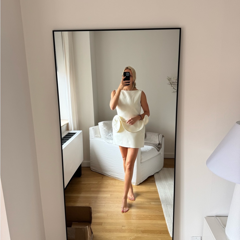 Magda Butrym Cream Sculptural Mini Dress
